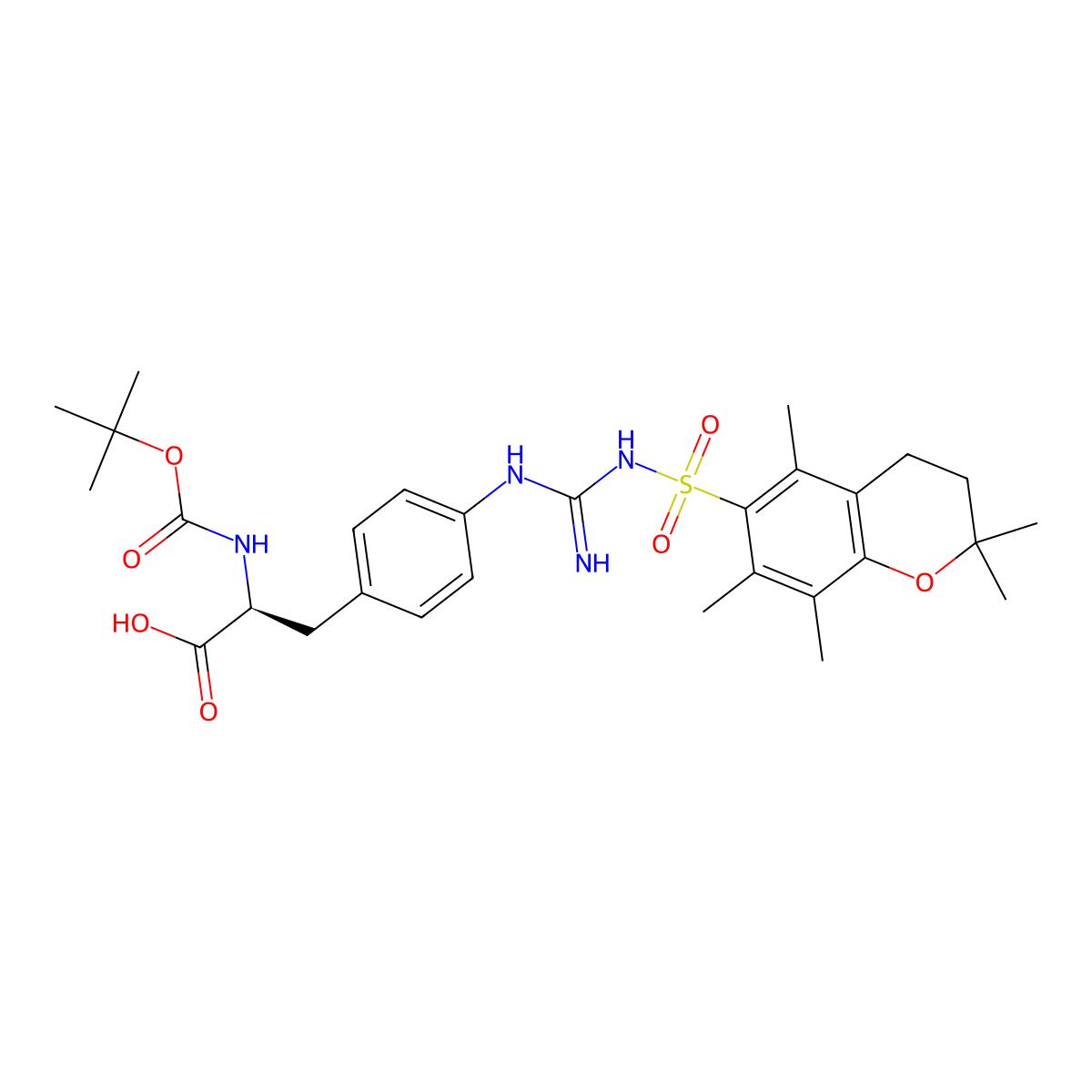 Boc-Phe(4-Guad-Pmc)-OH molecular structure, CAS 2389078-68-4