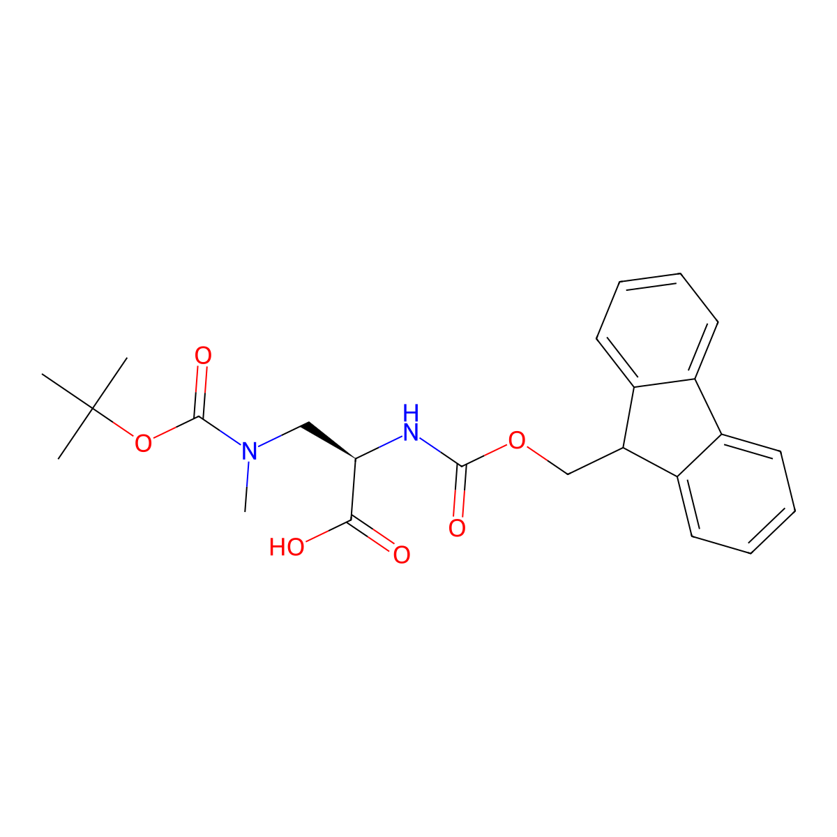 Fmoc-D-Dap(Boc,Me)-OH molecular structure, CAS 2389078-74-2