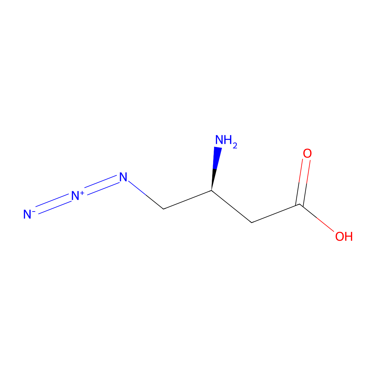 H-L-Dbu(N3)-OH molecular structure, CAS 2389078-78-6