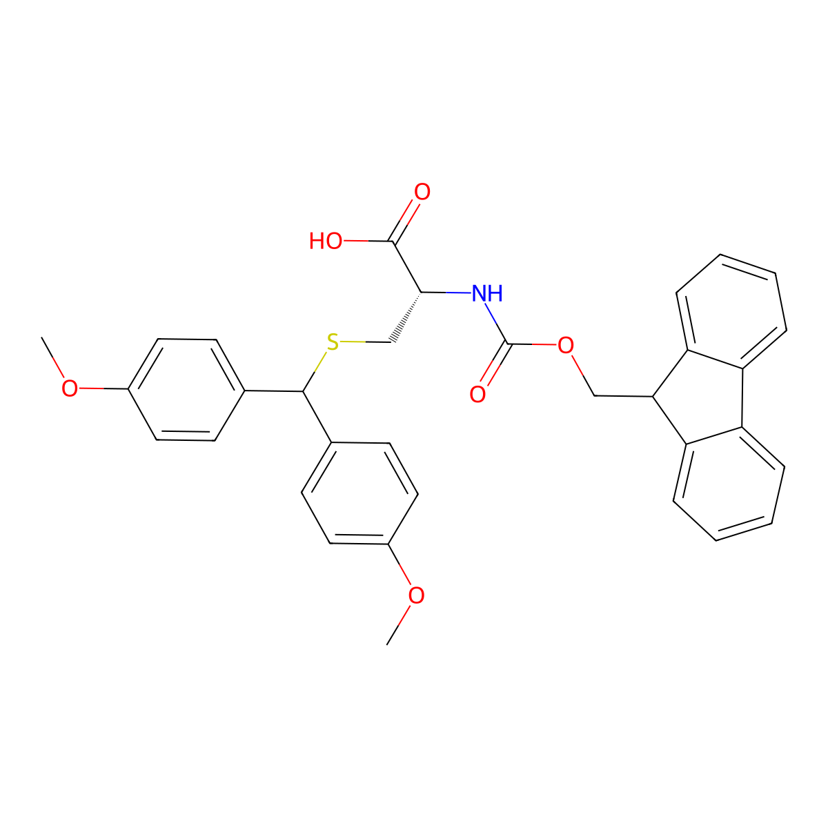 Fmoc-D-Cys(Ddm)-OH molecular structure, CAS 2389078-79-7