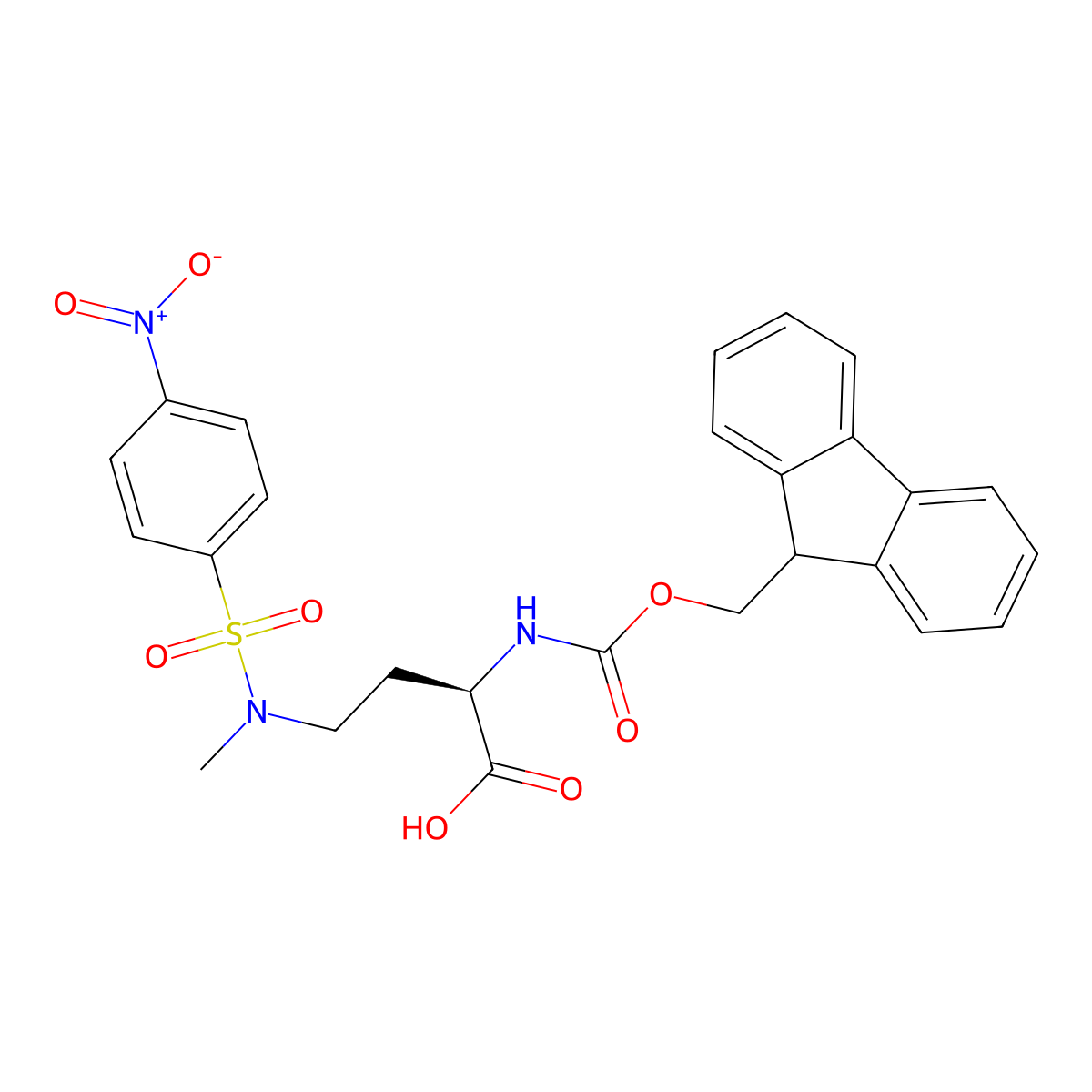 Fmoc-D-Dab(Me,Ns)-OH molecular structure, CAS 2389078-87-7