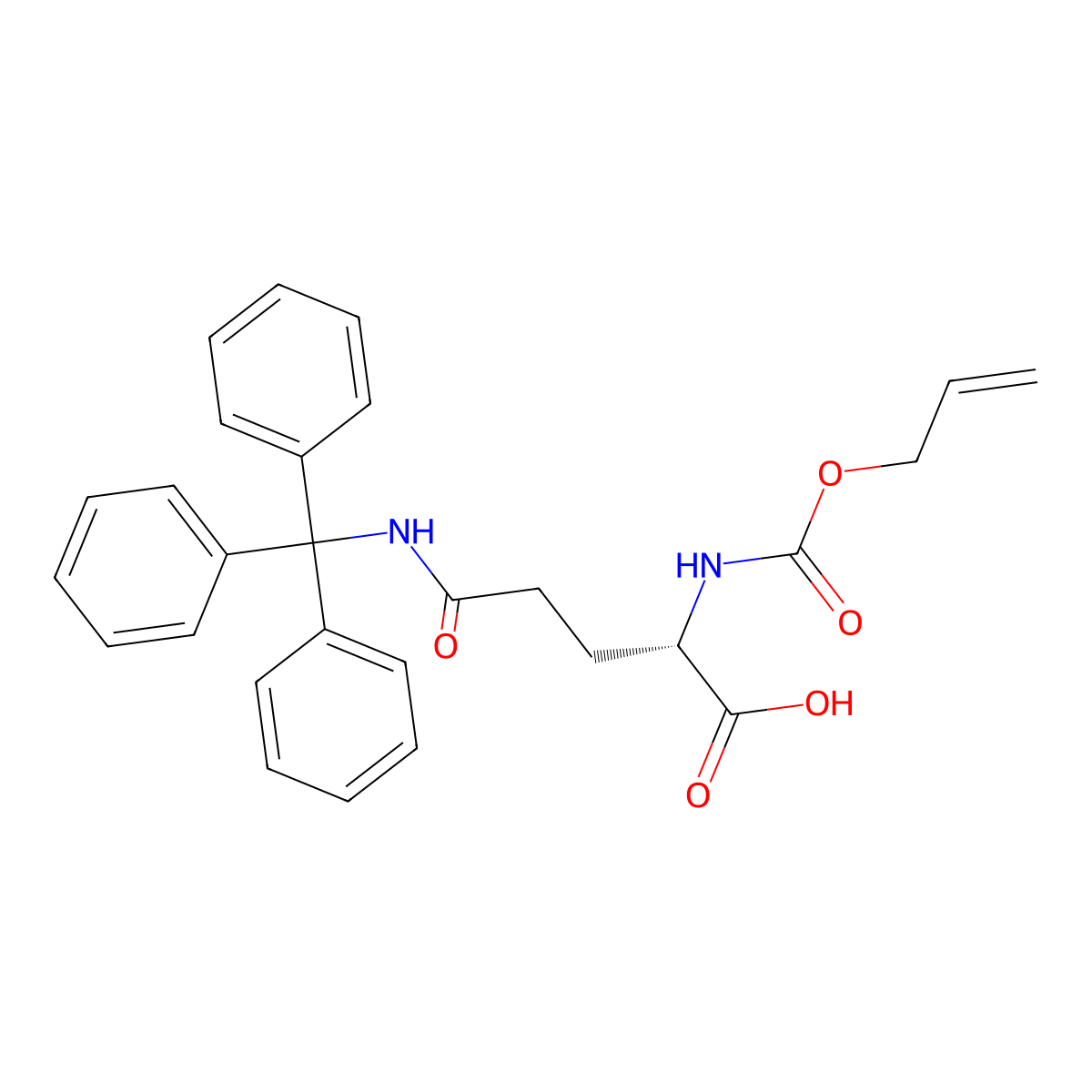 Aloc-Gln(Trt)-OH molecular structure, CAS 2389078-92-4