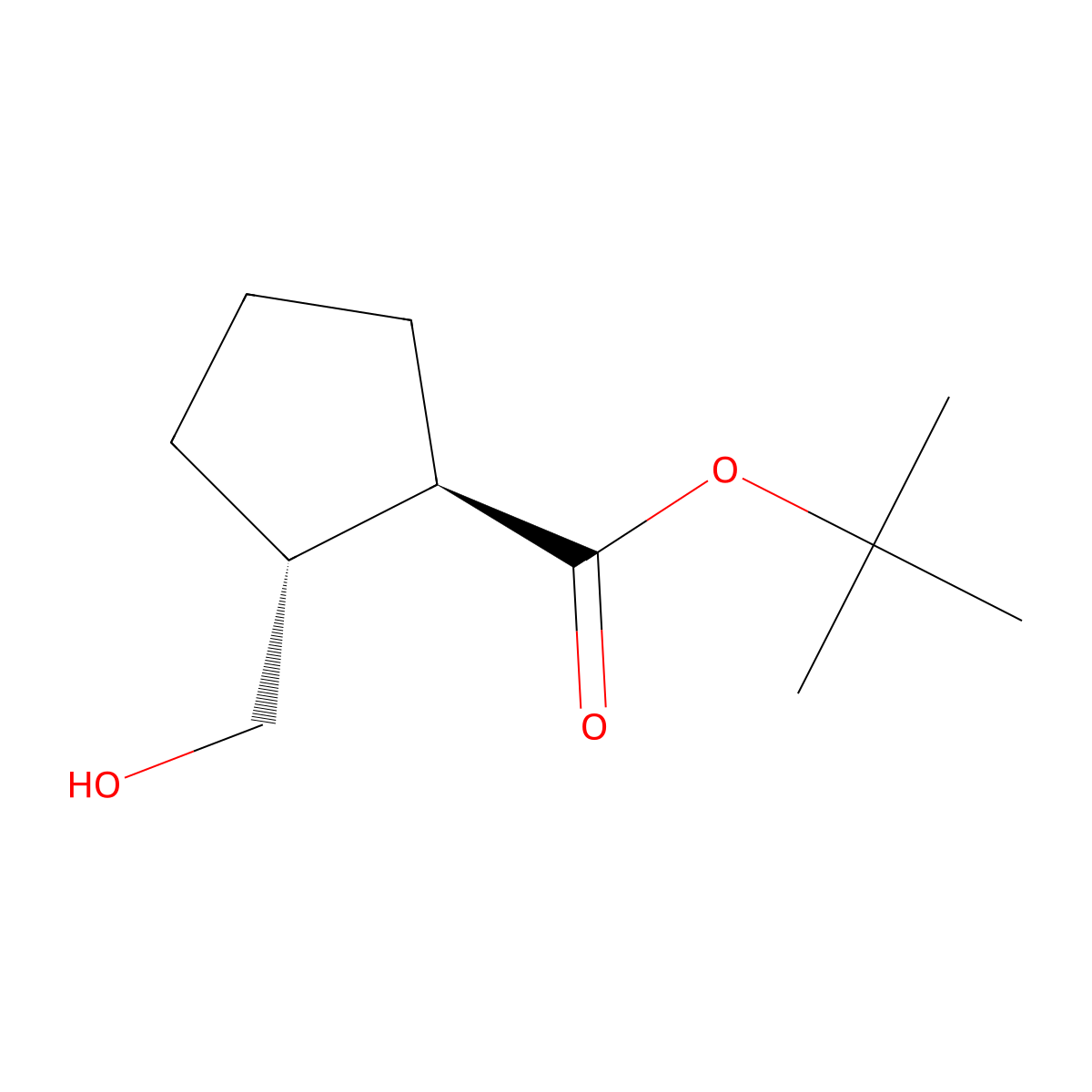 rac-tert-butyl (1R,2R)-2-(hydroxymethyl)cyclopentane-1-carboxylate molecular structure, CAS 2389122-34-1