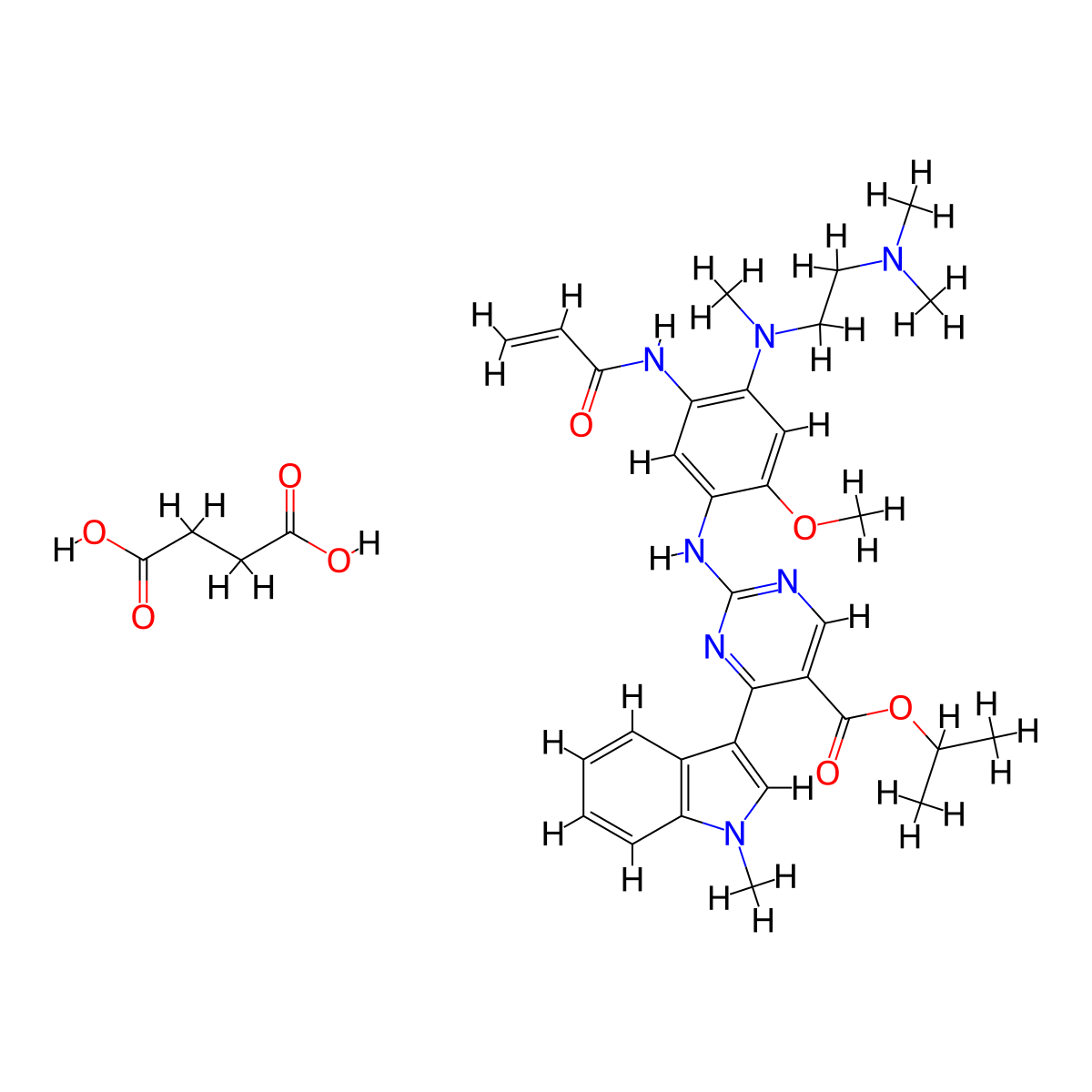 Mobocertinib Succinate molecular structure, CAS 2389149-74-8