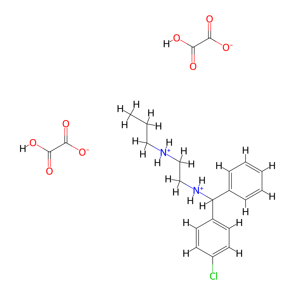 Ethylenediamine, N-(alpha-(p-chlorophenyl)benzyl)-N'-propyl-, dioxalate molecular structure, CAS 23892-73-1