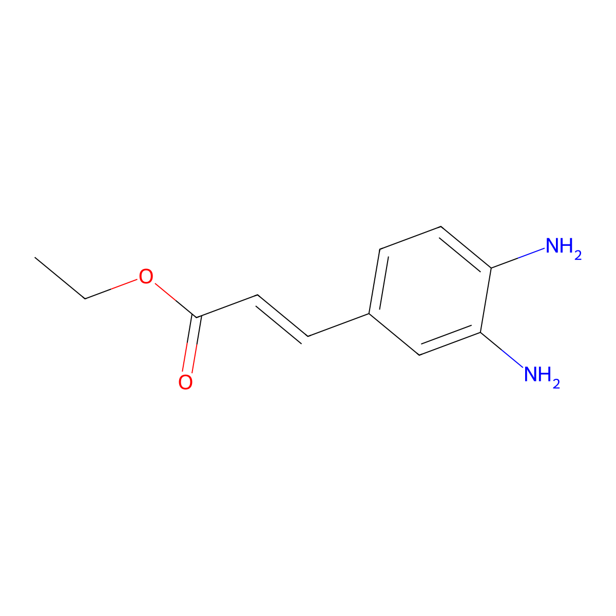 ethyl (2E)-3-(3,4-diaminophenyl)prop-2-enoate molecular structure, CAS 2389240-05-3