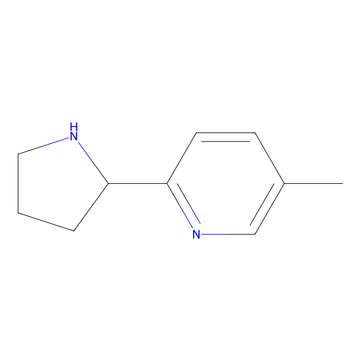5-Methyl-2-(pyrrolidin-2-yl)pyridine molecular structure, CAS 23894-39-5