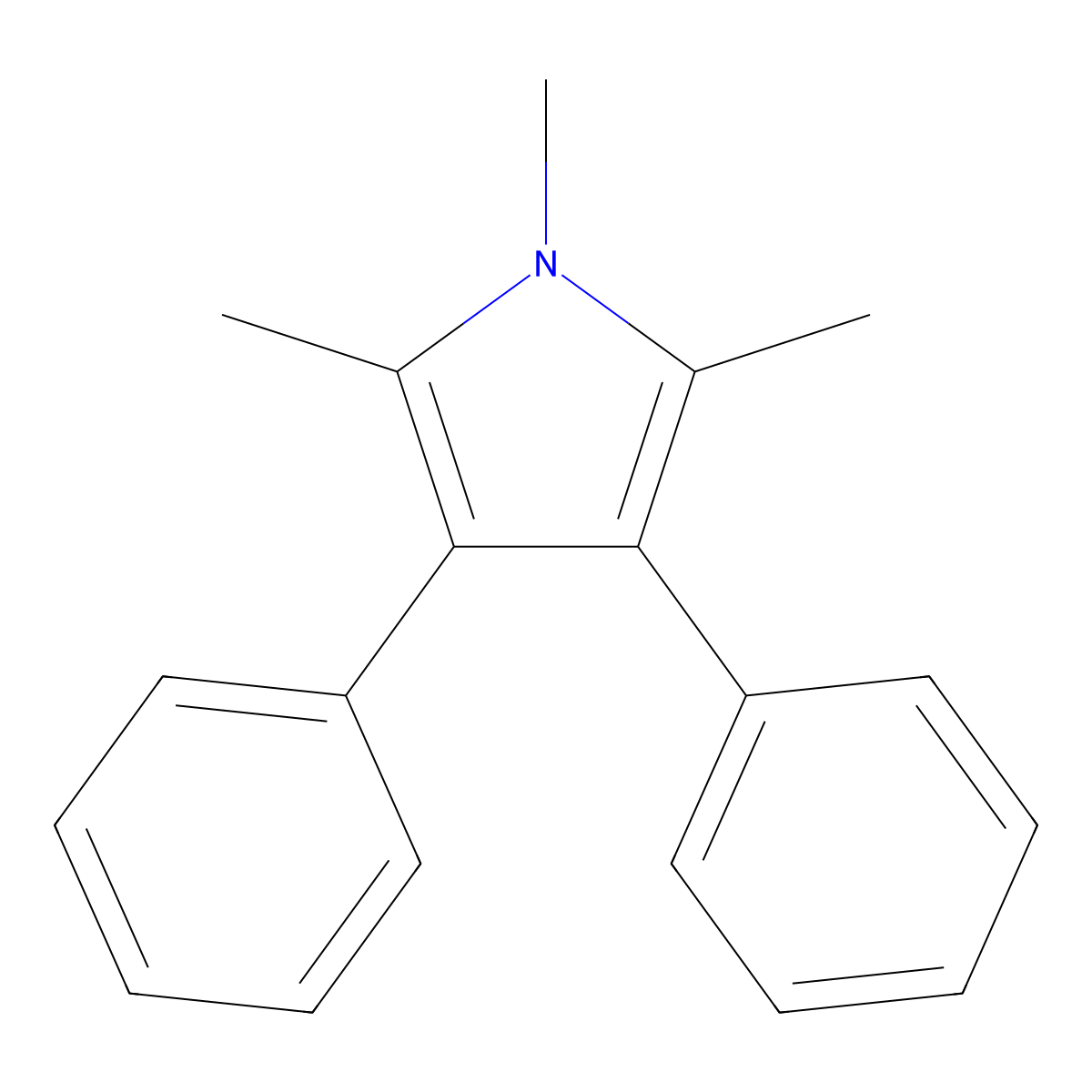 1,2,5-trimethyl-3,4-diphenyl-1H-pyrrole molecular structure, CAS 23894-46-4