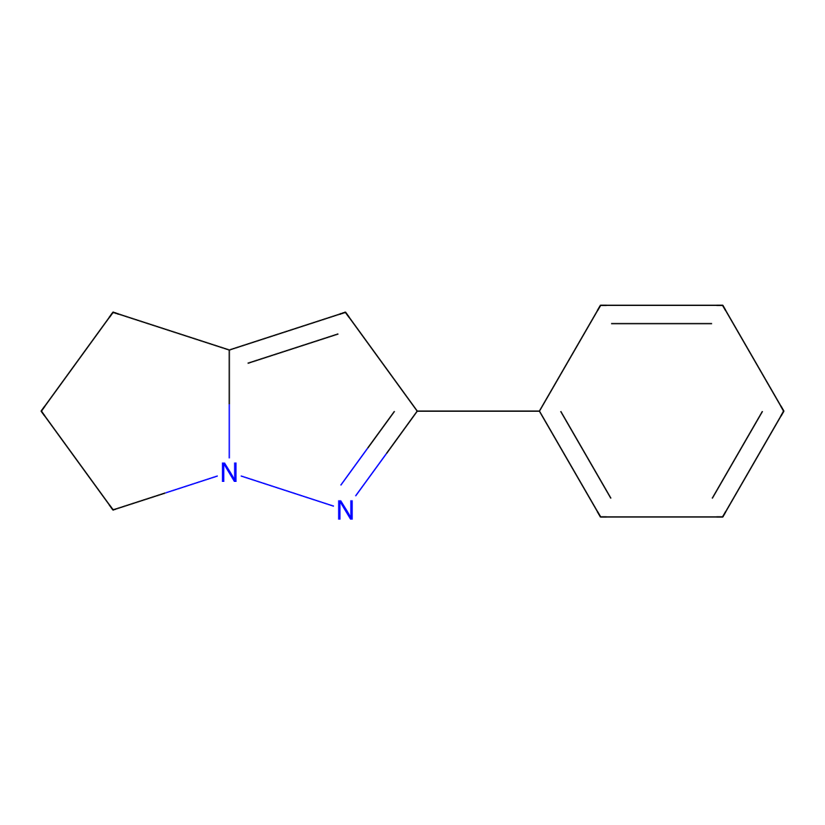 5,6-Dihydro-2-phenyl-4H-pyrrolo[1,2-b]pyrazole molecular structure, CAS 23894-57-7
