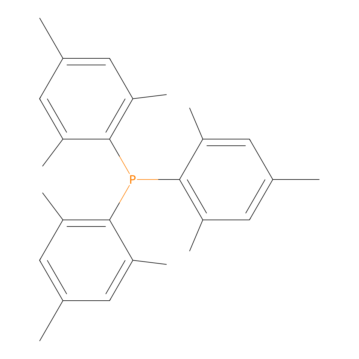 Trimesitylphosphine molecular structure, CAS 23897-15-6