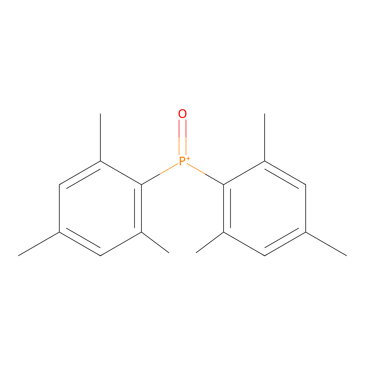 Oxobis(2,4,6-trimethylphenyl)phosphanium molecular structure, CAS 23897-16-7