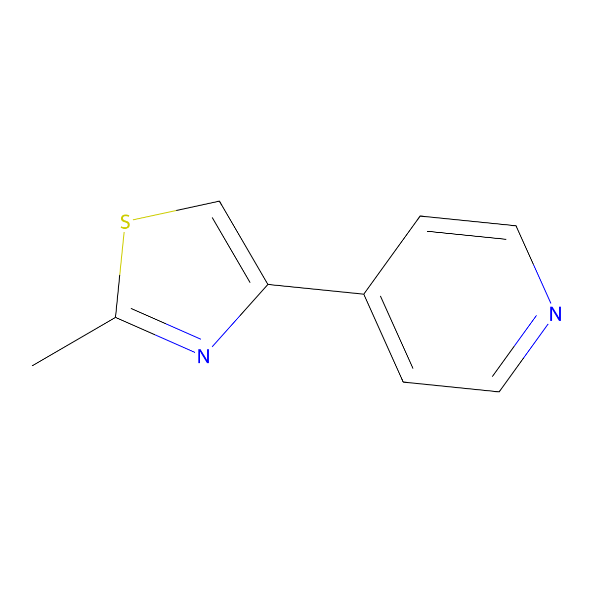 2-Methyl-4-(4-pyridyl)thiazole molecular structure, CAS 23899-32-3