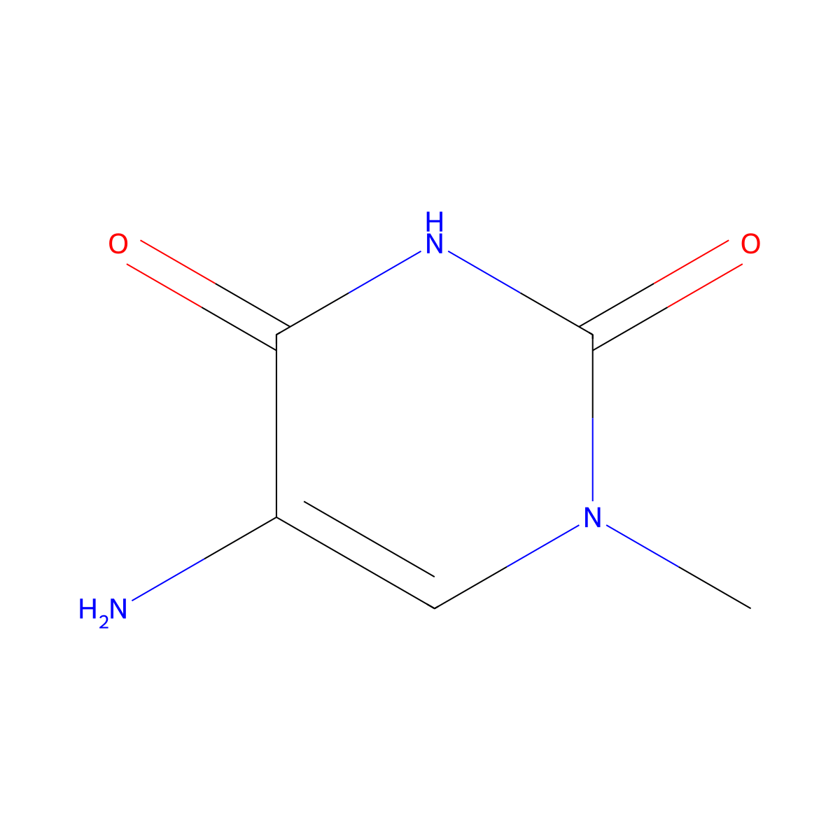 5-Amino-1-methyl-1,2,3,4-tetrahydropyrimidine-2,4-dione molecular structure, CAS 23899-79-8