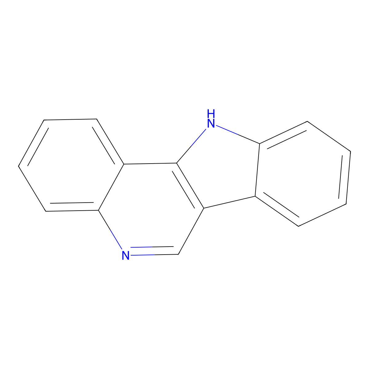 11H-Indolo(3,2-c)quinoline molecular structure, CAS 239-09-8