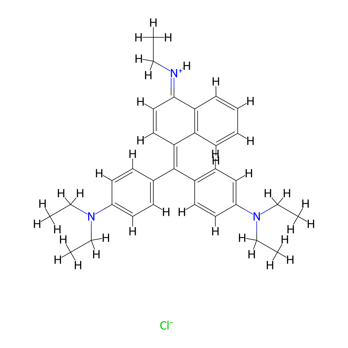 Basic Blue 7 molecular structure, CAS 2390-60-5