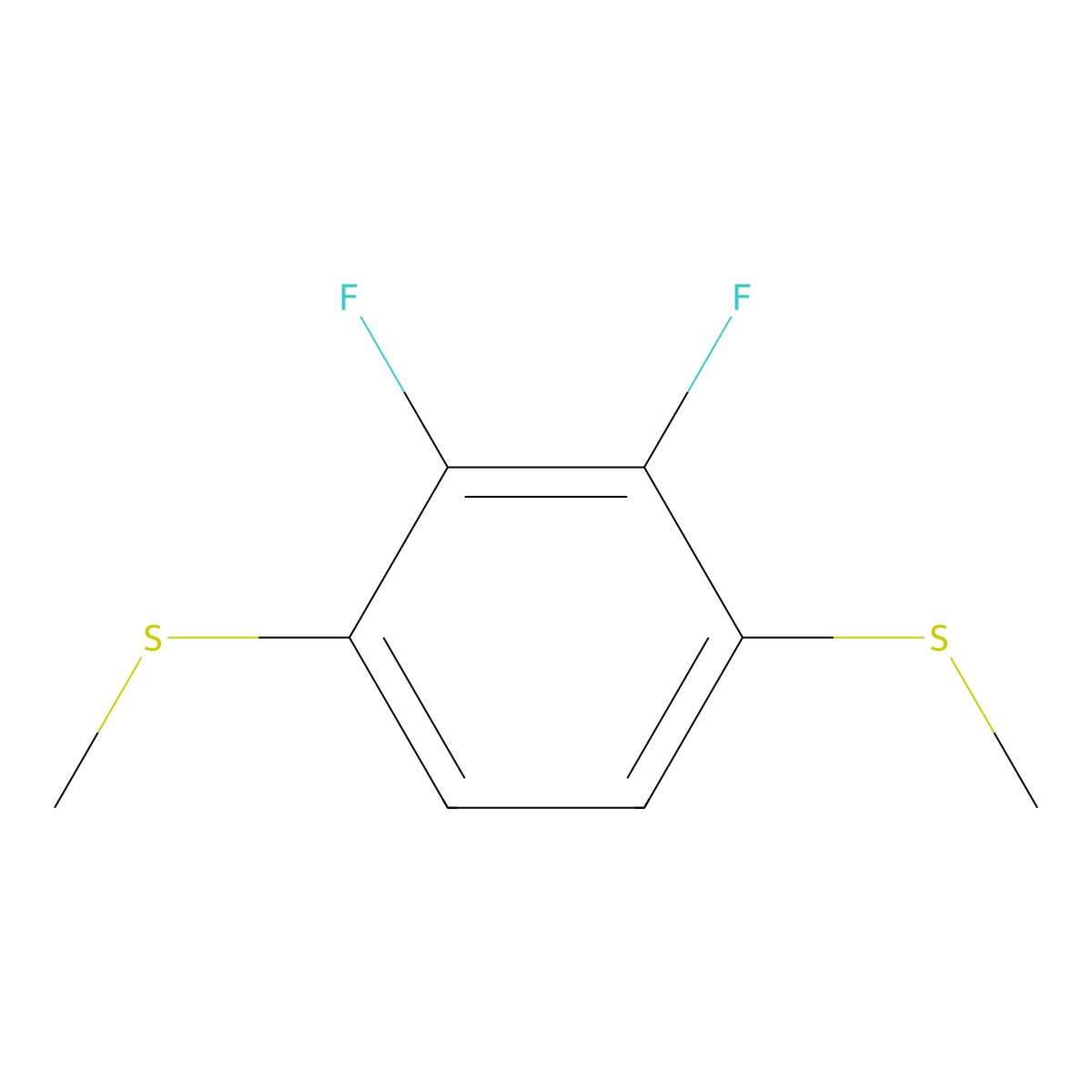 (2,3-Difluoro-1,4-phenylene)bis(methylsulfane) molecular structure, CAS 2390118-75-7