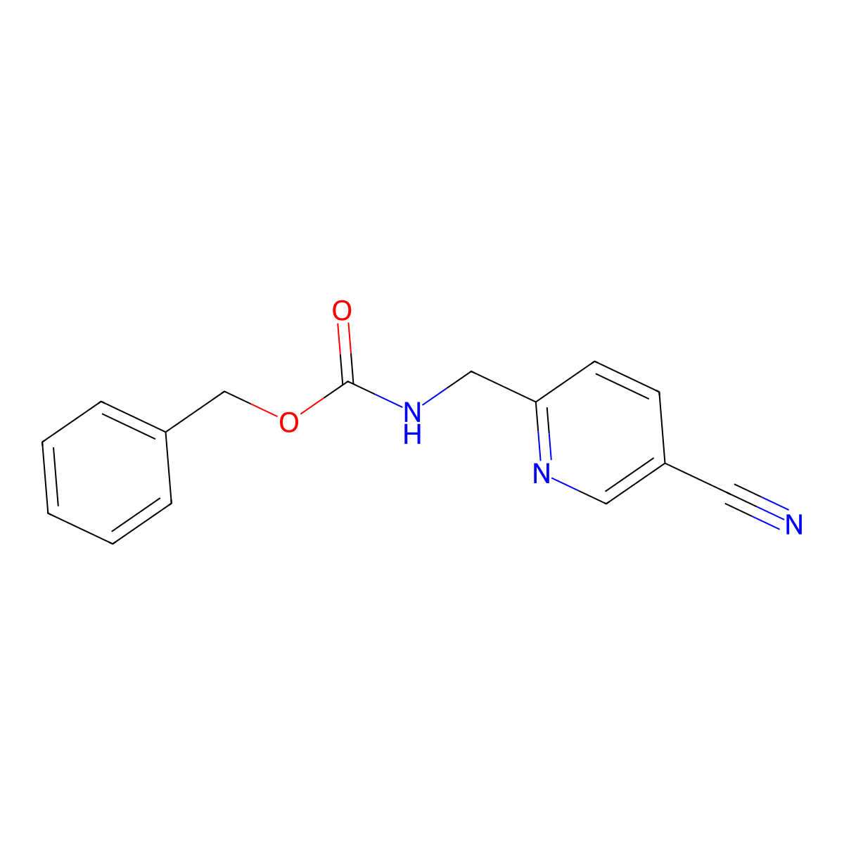 benzyl N-[(5-cyanopyridin-2-yl)methyl]carbamate molecular structure, CAS 2390404-59-6