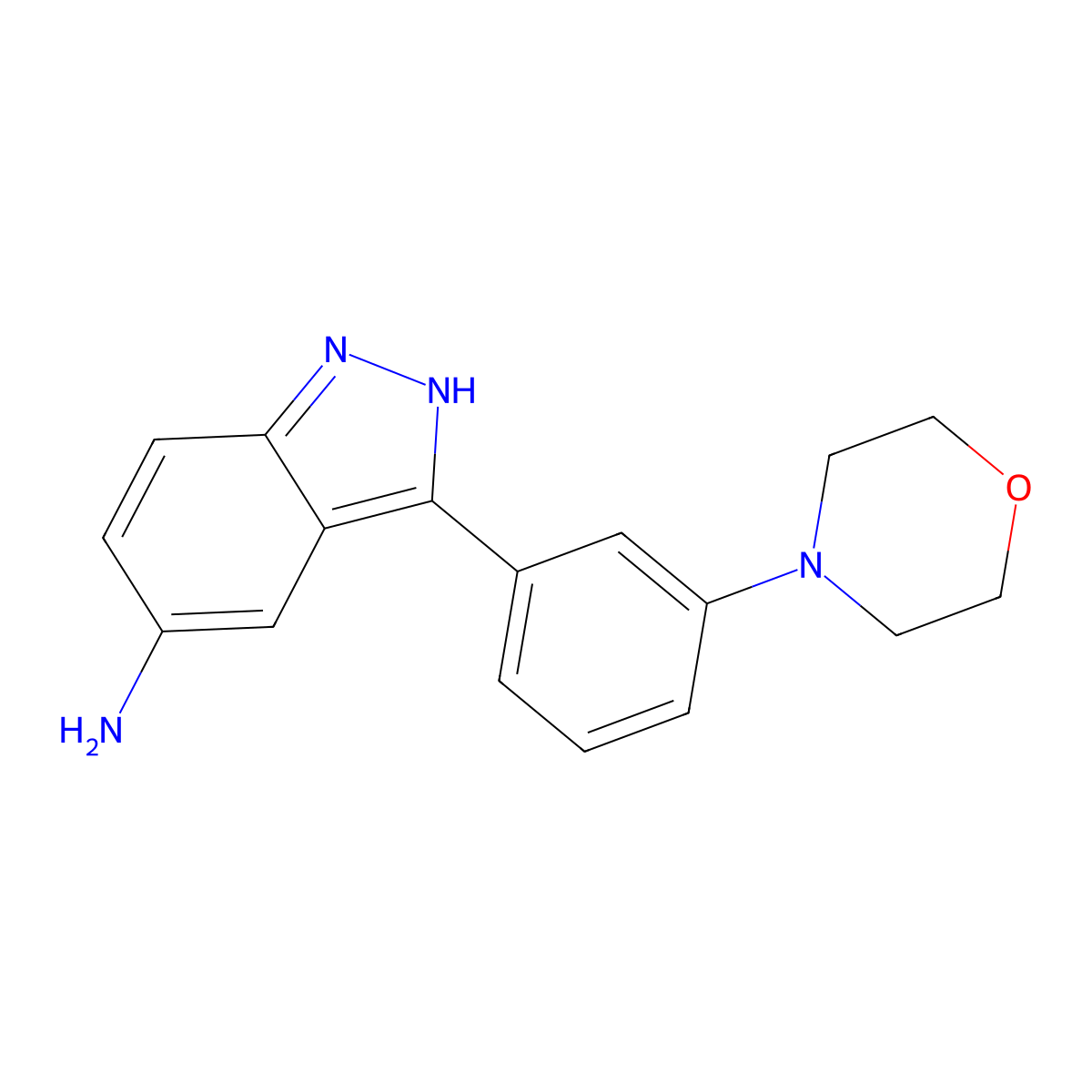 3-[3-(4-Morpholinyl)phenyl]-1H-indazol-5-amine molecular structure, CAS 2390477-01-5