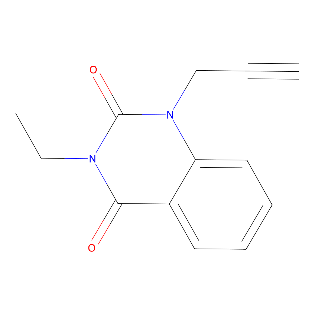 3-ethyl-1-(prop-2-yn-1-yl)quinazoline-2,4(1H,3H)-dione molecular structure, CAS 23905-34-2