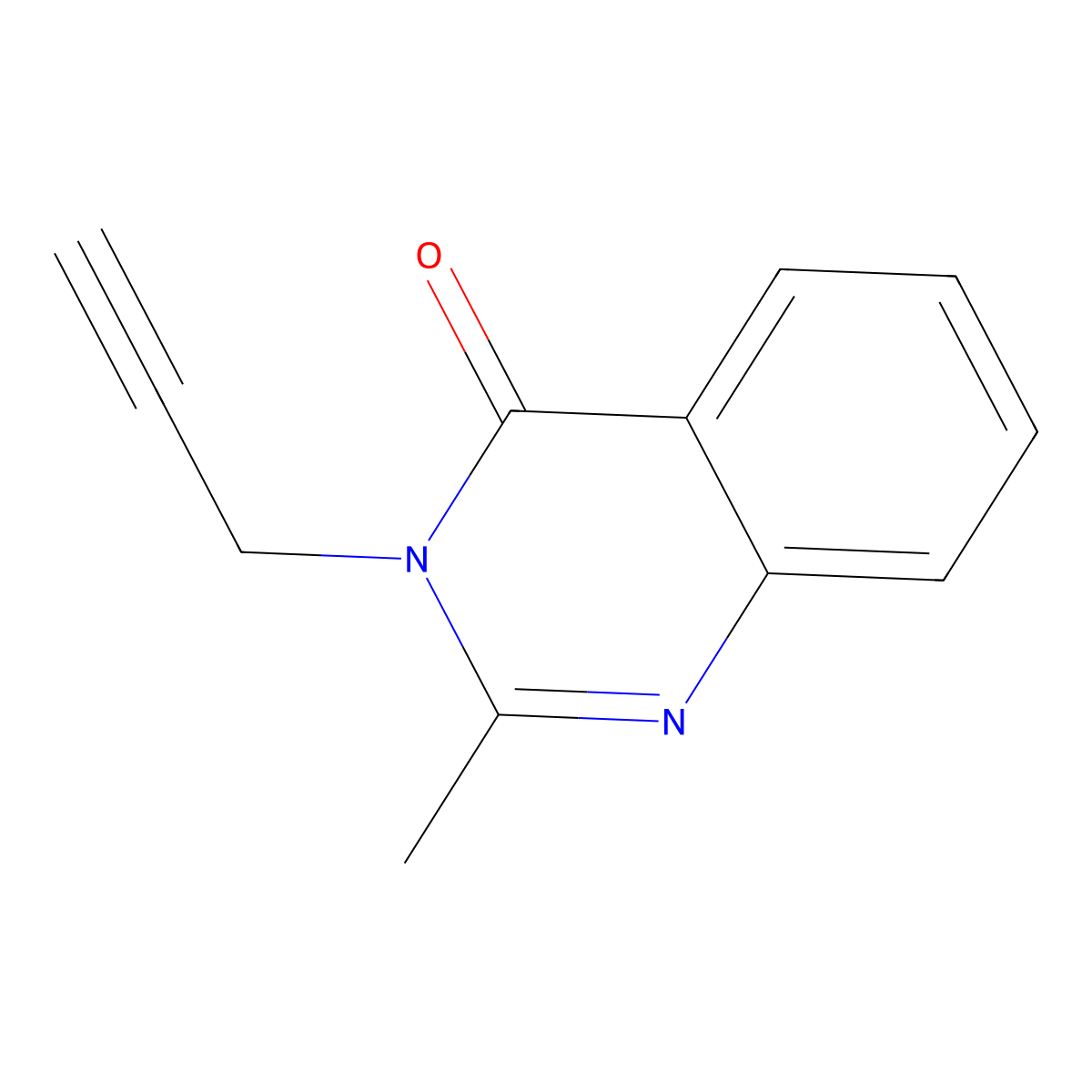 2-Methyl-3-(prop-2-yn-1-yl)-3,4-dihydroquinazolin-4-one molecular structure, CAS 23905-38-6