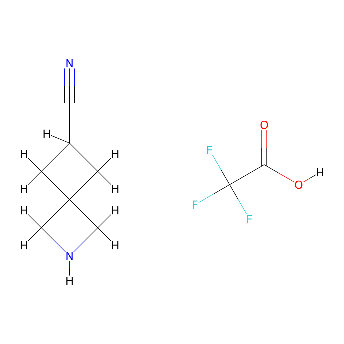 2-Azaspiro(3.3)heptane-6-carbonitrile; trifluoroacetic acid molecular structure, CAS 2390514-25-5