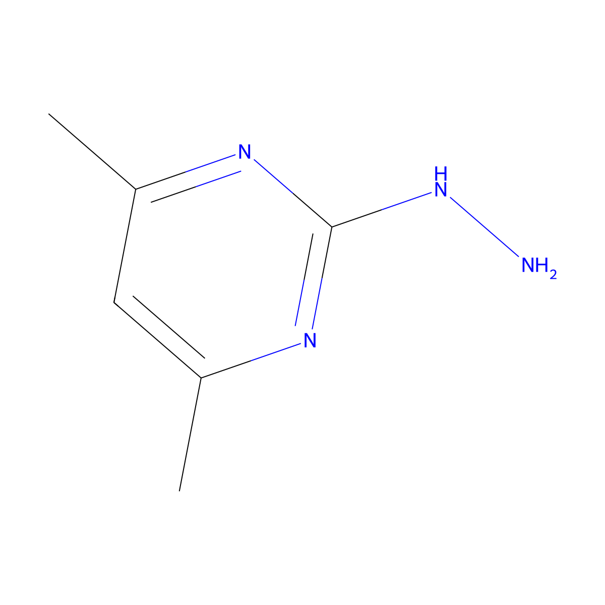 2-Hydrazinyl-4,6-dimethylpyrimidine molecular structure, CAS 23906-13-0