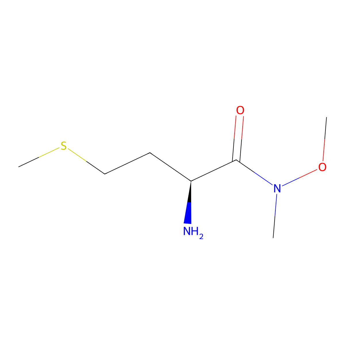 (2S)-2-amino-N-methoxy-N-methyl-4-(methylsulfanyl)butanamide molecular structure, CAS 239065-36-2