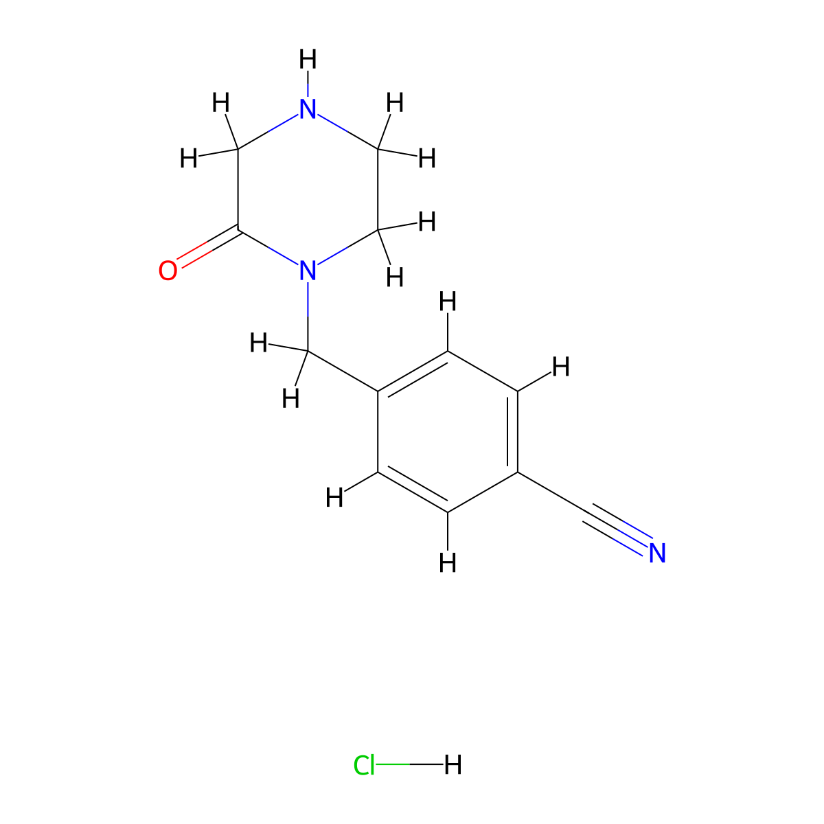 4-[(2-Oxopiperazin-1-yl)methyl]benzonitrile hydrochloride molecular structure, CAS 239072-80-1
