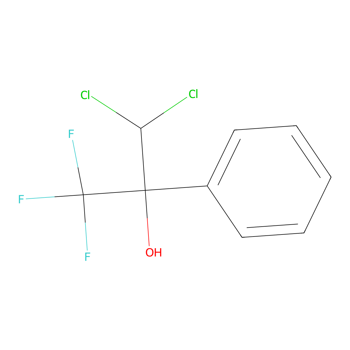 3,3-Dichloro-1,1,1-trifluoro-2-phenylpropan-2-ol molecular structure, CAS 239074-65-8