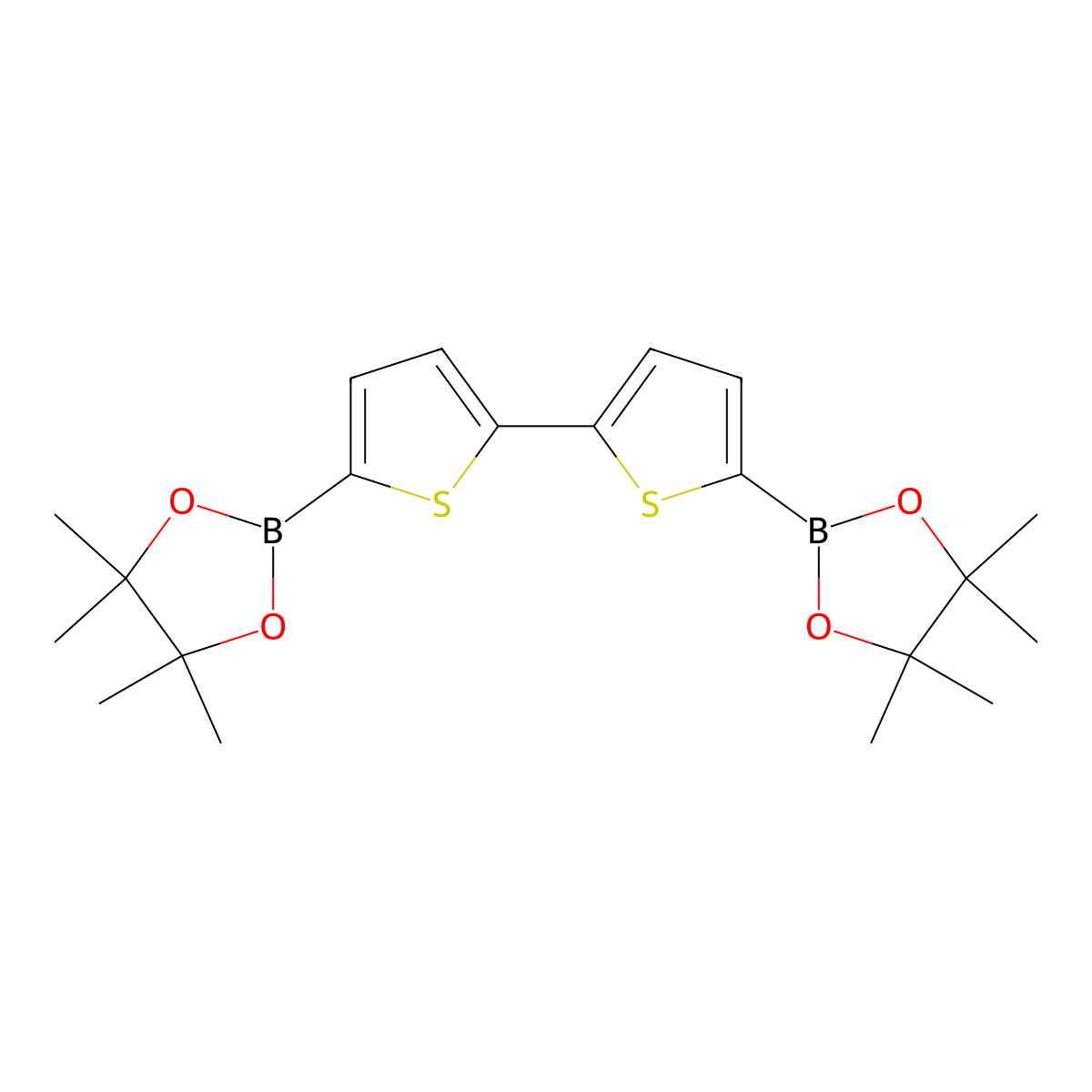2,2'-((2,2'-Bithiophene)-5,5'-diyl)bis(4,4,5,5-tetramethyl-1,3,2-dioxaborolane) molecular structure, CAS 239075-02-6
