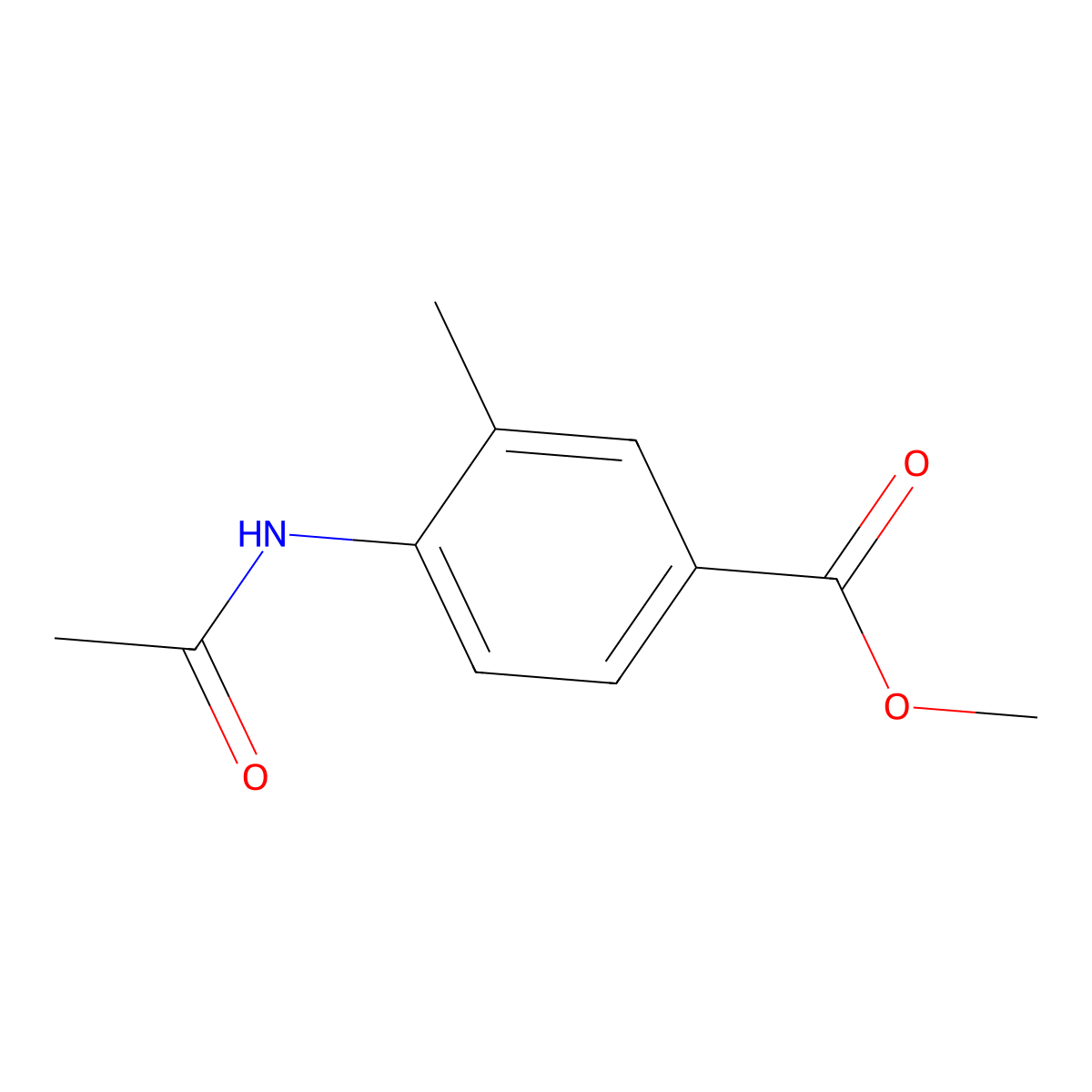 Methyl 4-acetamido-3-methylbenzoate molecular structure, CAS 239075-25-3