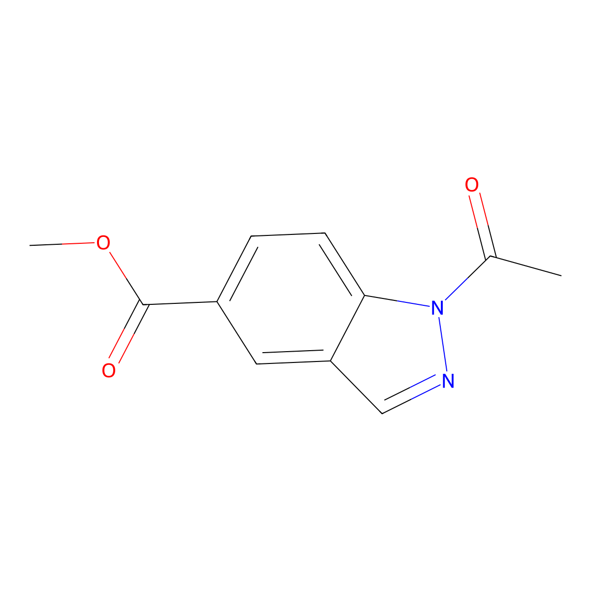 Methyl 1-acetyl-1H-indazole-5-carboxylate molecular structure, CAS 239075-26-4