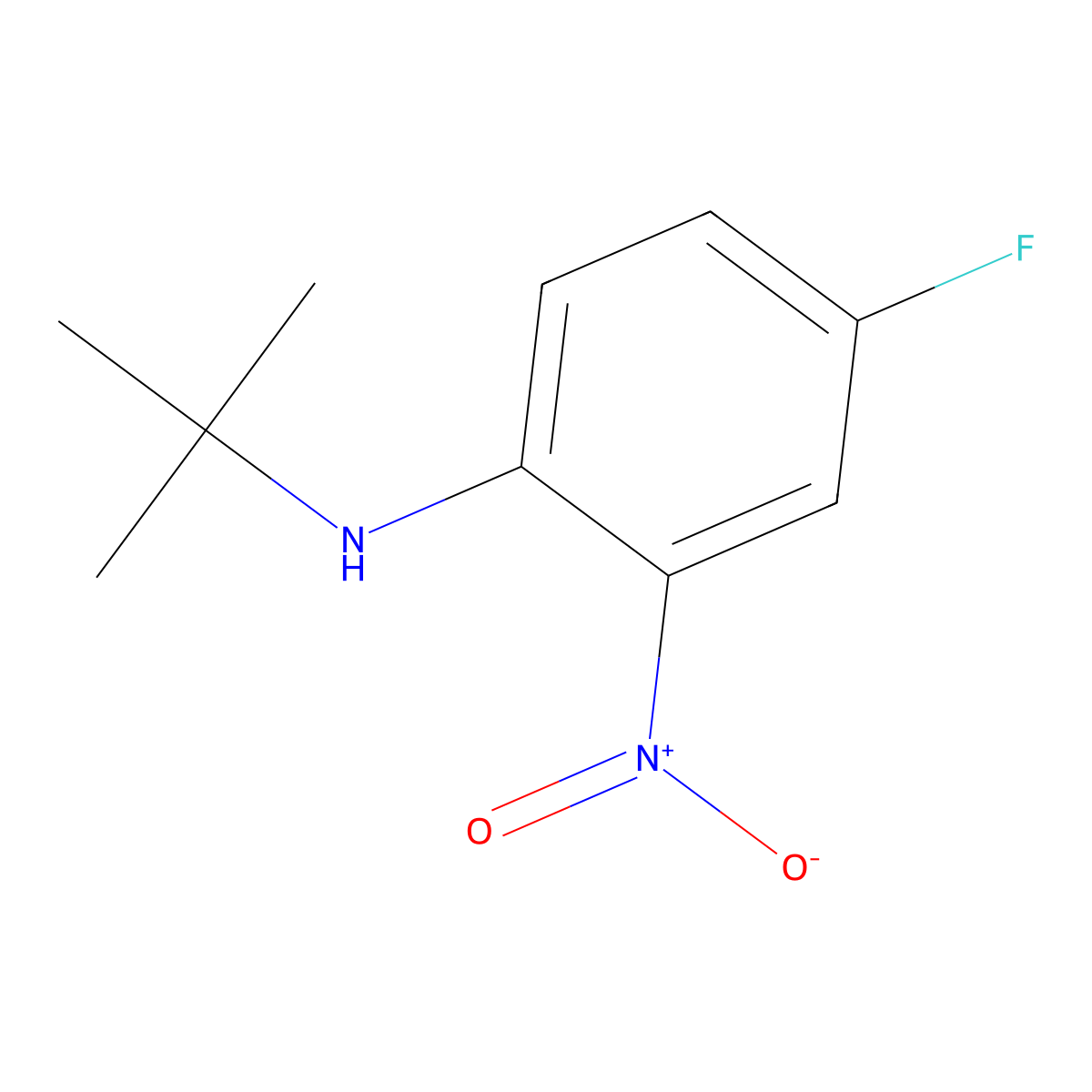 N-tert-butyl-4-fluoro-2-nitroaniline molecular structure, CAS 239080-03-6