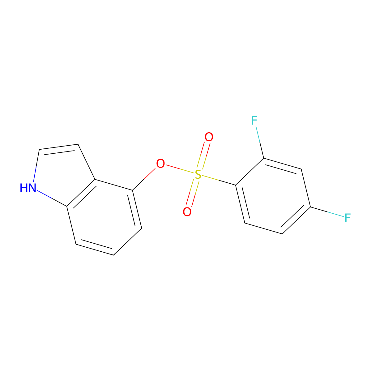 1H-indol-4-yl 2,4-difluorobenzenesulfonate molecular structure, CAS 239080-86-5