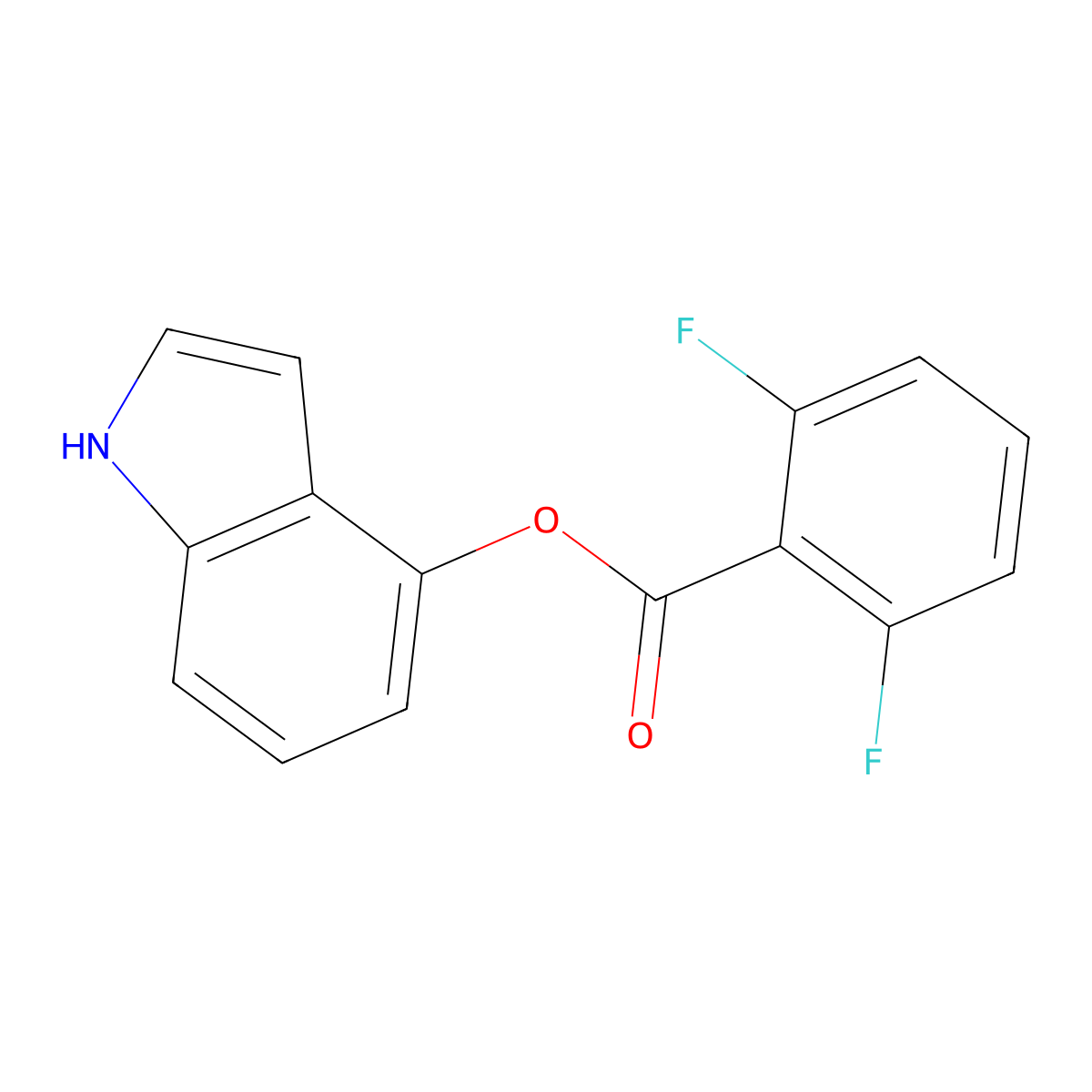 1H-indol-4-yl 2,6-difluorobenzoate molecular structure, CAS 239080-90-1