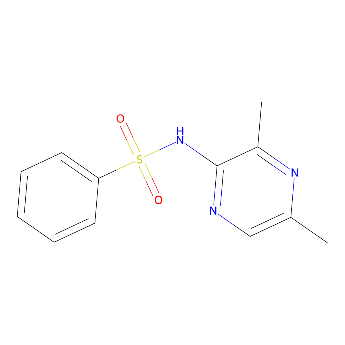 N-(3,5-dimethylpyrazin-2-yl)benzenesulfonamide molecular structure, CAS 239081-12-0