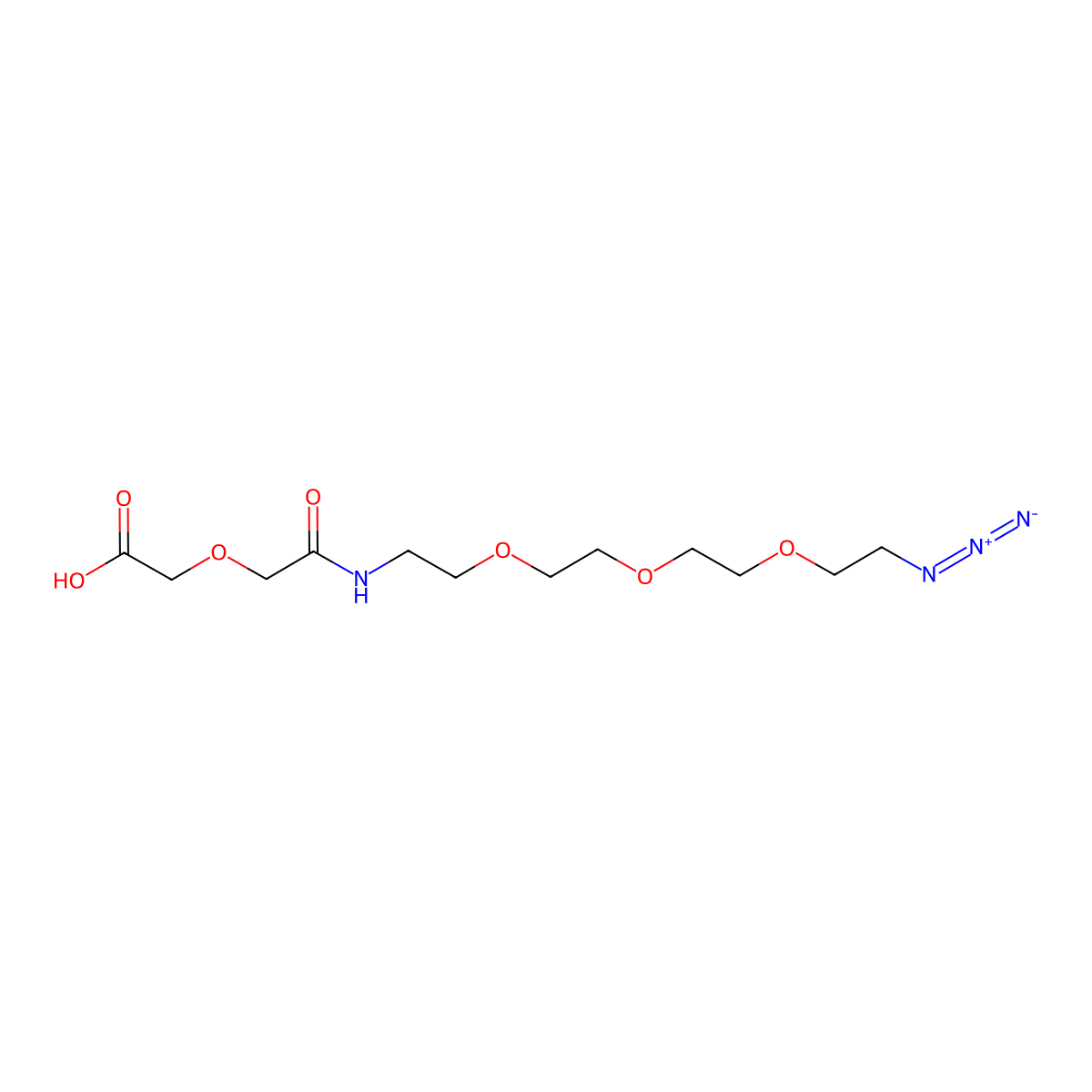 17-Azido-5-oxo-6-aza-3,9,12,15-tetraoxaheptadecanoic Acid molecular structure, CAS 239081-53-9