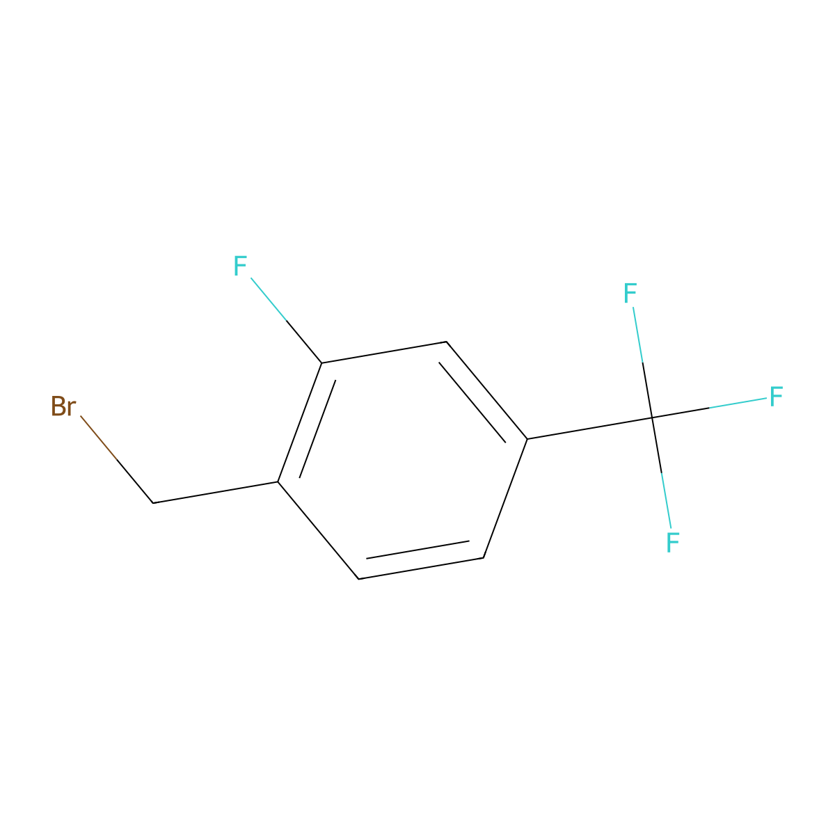 2-Fluoro-4-(trifluoromethyl)benzyl bromide molecular structure, CAS 239087-07-1