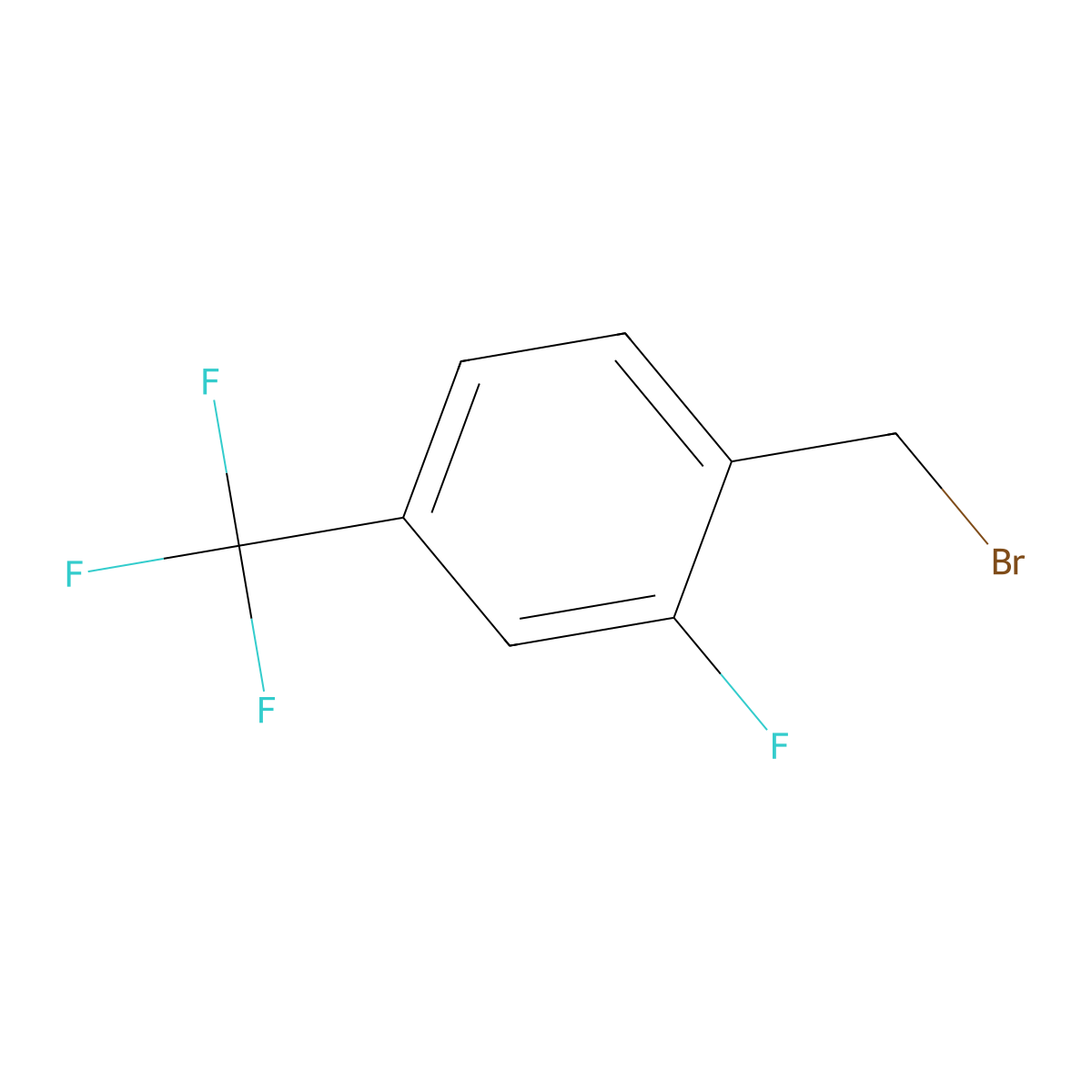 2-Fluoro-4-(trifluoromethyl)benzyl bromide molecular structure, CAS 239087-07-1