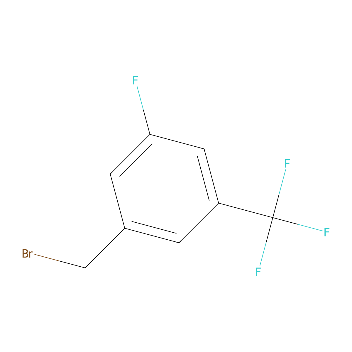 1-(Bromomethyl)-3-fluoro-5-(trifluoromethyl)benzene molecular structure, CAS 239087-09-3