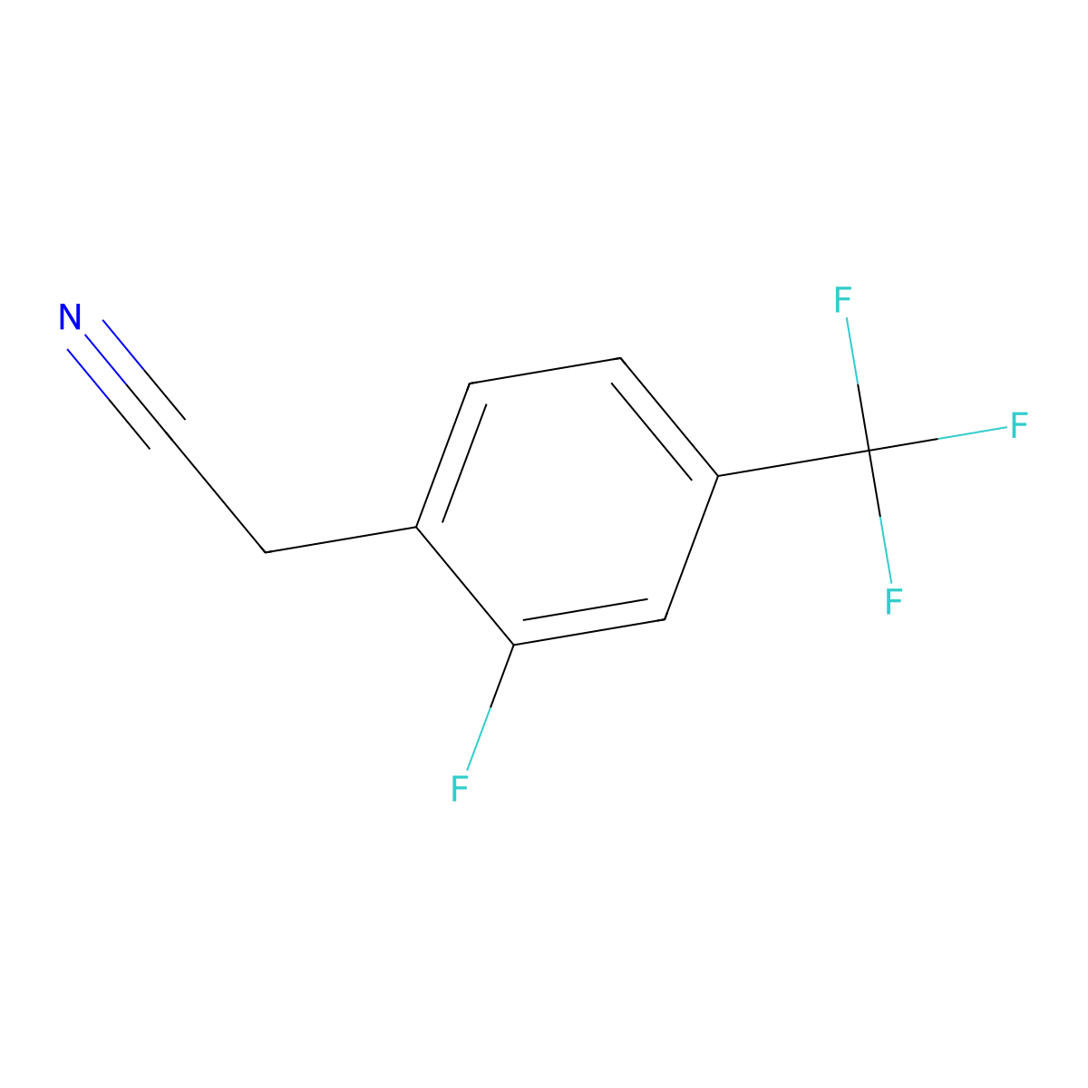 2-Fluoro-4-(trifluoromethyl)phenylacetonitrile molecular structure, CAS 239087-11-7
