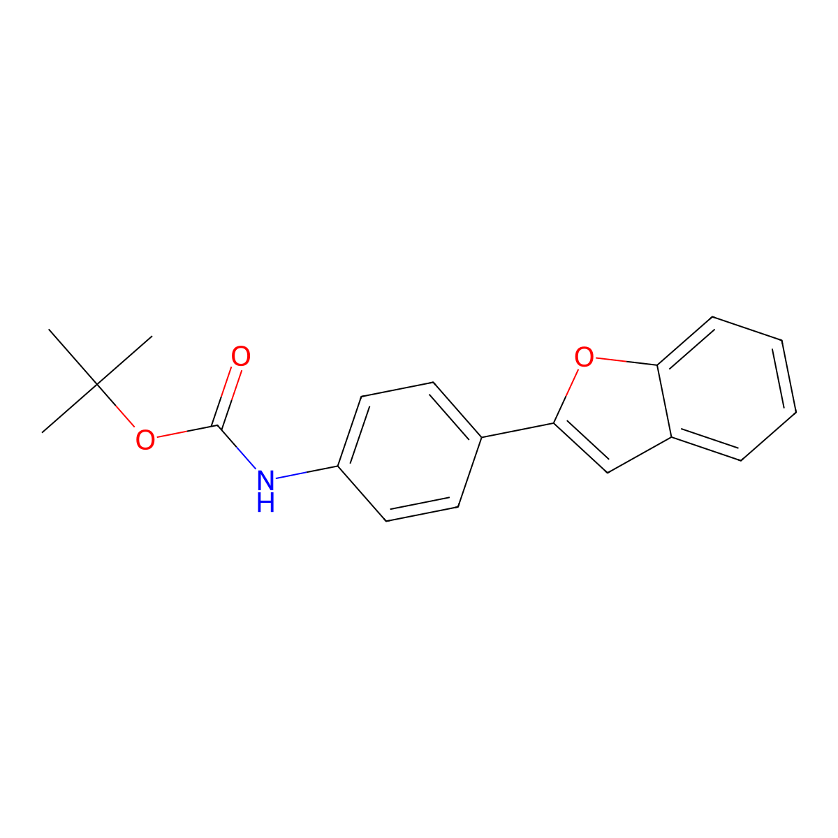 Carbamic acid, [4-(2-benzofuranyl)phenyl]-, 1,1-dimethylethyl ester molecular structure, CAS 239088-84-7