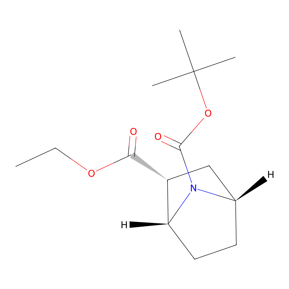 O7-tert-butyl O2-ethyl endo-7-azabicyclo[2.2.1]heptane-2,7-dicarboxylate molecular structure, CAS 239089-81-7