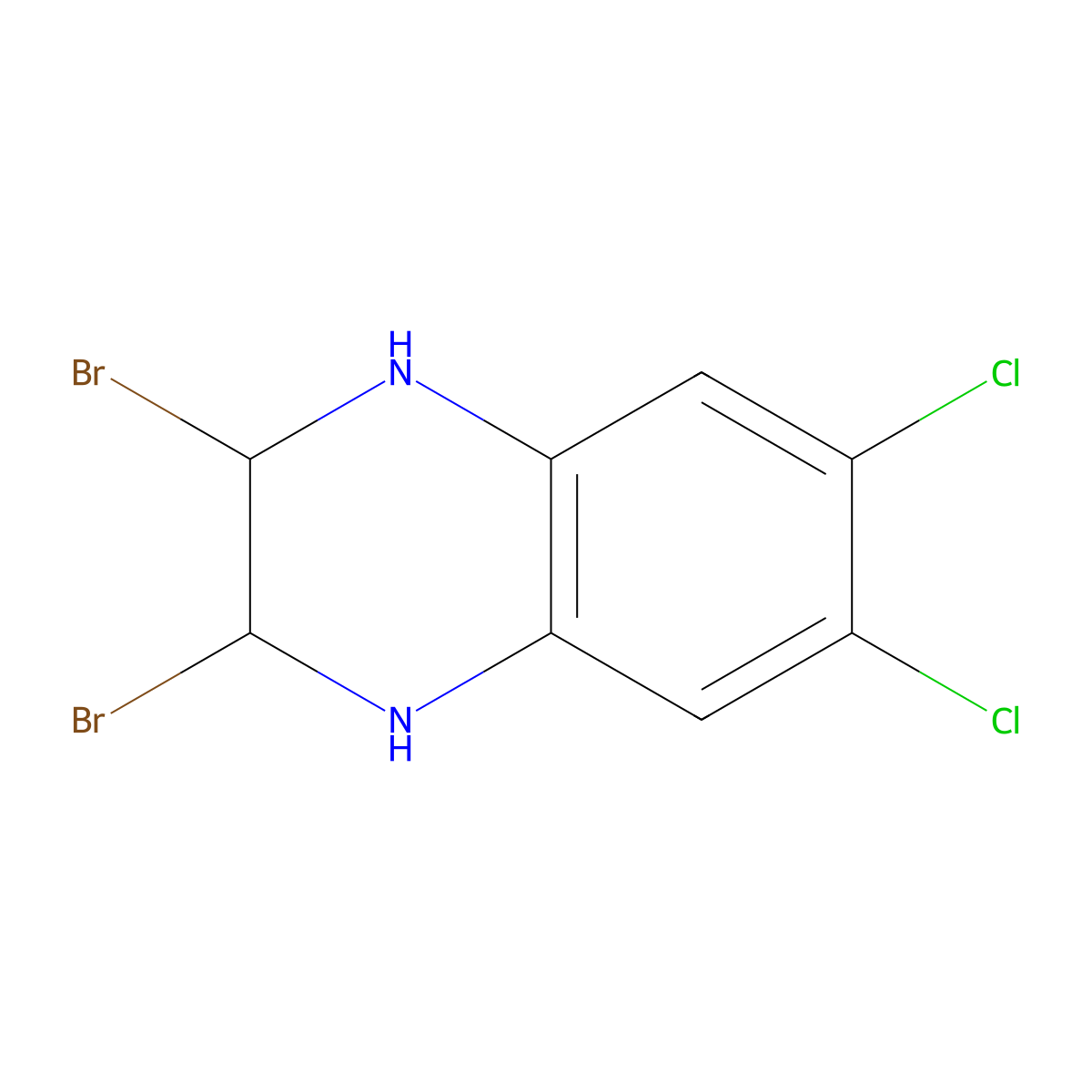 2,3-Dibromo-6,7-dichloro-1,2,3,4-tetrahydroquinoxaline molecular structure, CAS 239095-84-2