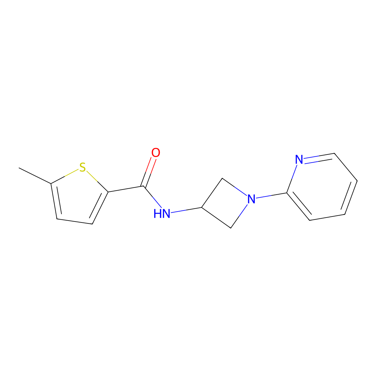 5-methyl-N-[1-(pyridin-2-yl)azetidin-3-yl]thiophene-2-carboxamide molecular structure, CAS 2390967-33-4