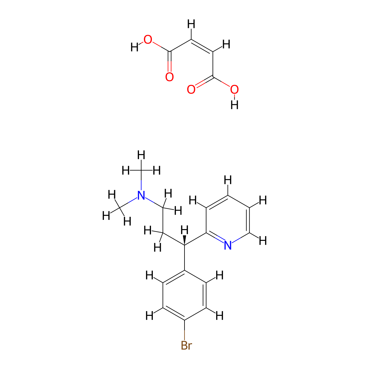(+)-Brompheniramine Maleate molecular structure, CAS 2391-03-9