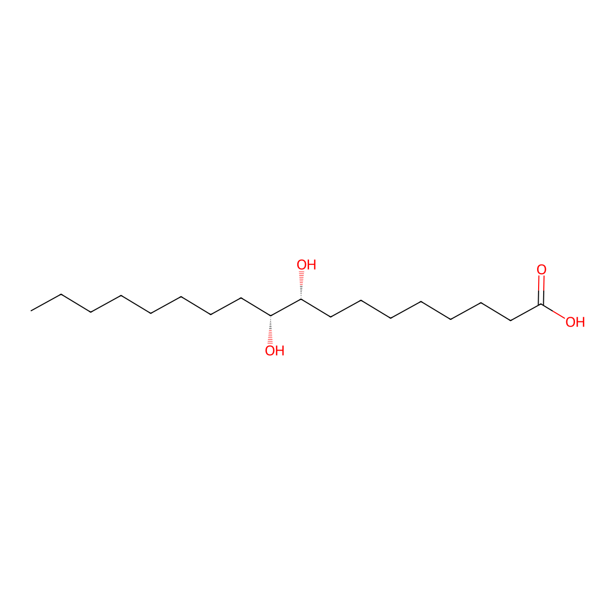9,10-Dihydroxystearic acid, threo- molecular structure, CAS 2391-05-1