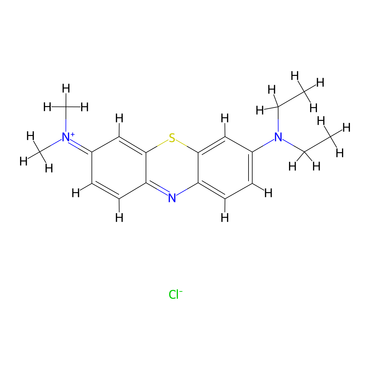 3-(Diethylamino)-7-(dimethylamino)phenothiazin-5-ium chloride molecular structure, CAS 2391-29-9