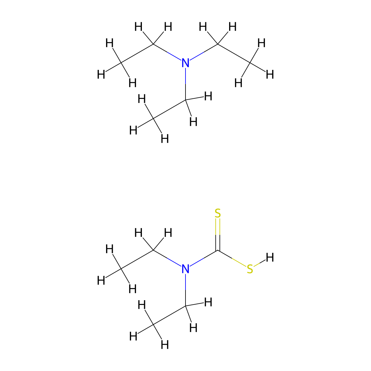 Carbamodithioic acid, N,N-diethyl-, compd. with N,N-diethylethanamine (1:1) molecular structure, CAS 2391-78-8
