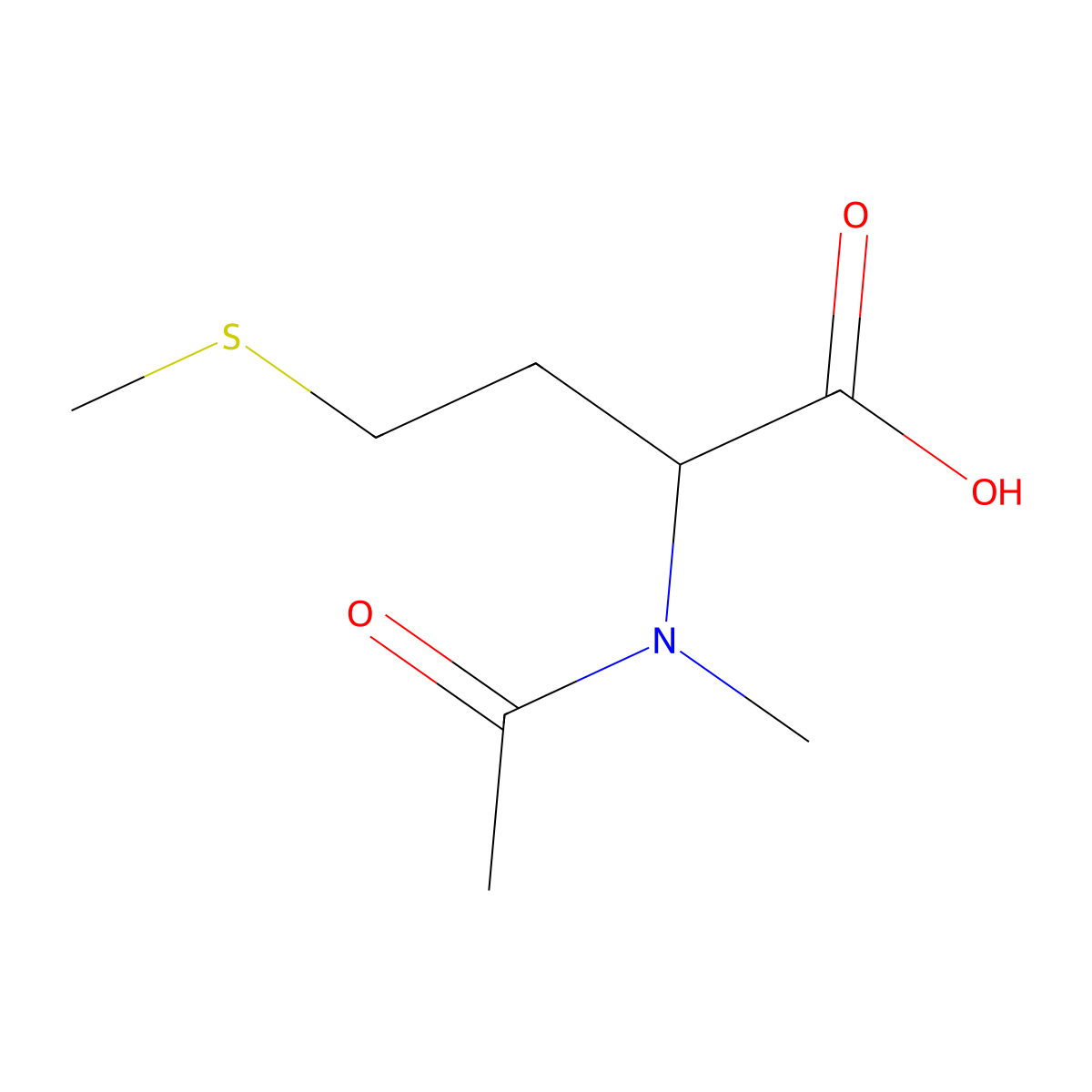 2-(N-methylacetamido)-4-(methylsulfanyl)butanoic acid molecular structure, CAS 239106-38-8